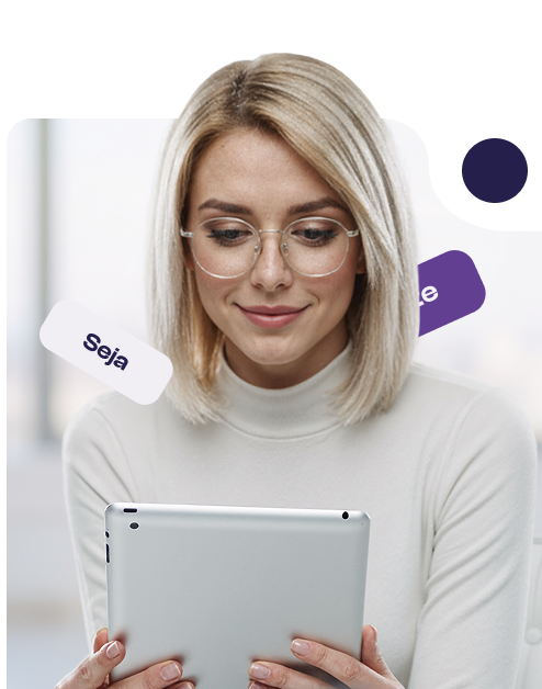 Mulher usando tablet